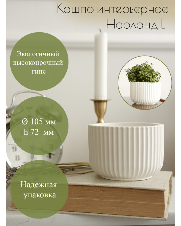Интерьерное кашпо для суккулентов и кактусов "Норланд L" (105х72 мм)